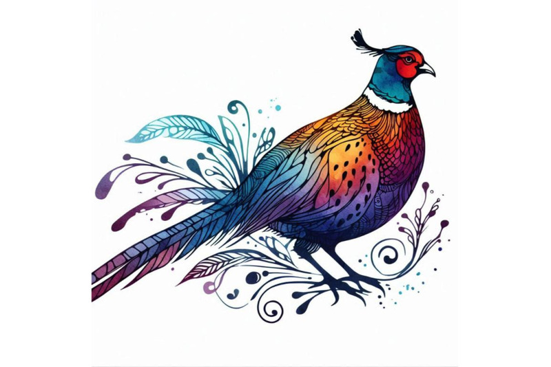 bird-pheasant-watercolor-illustration