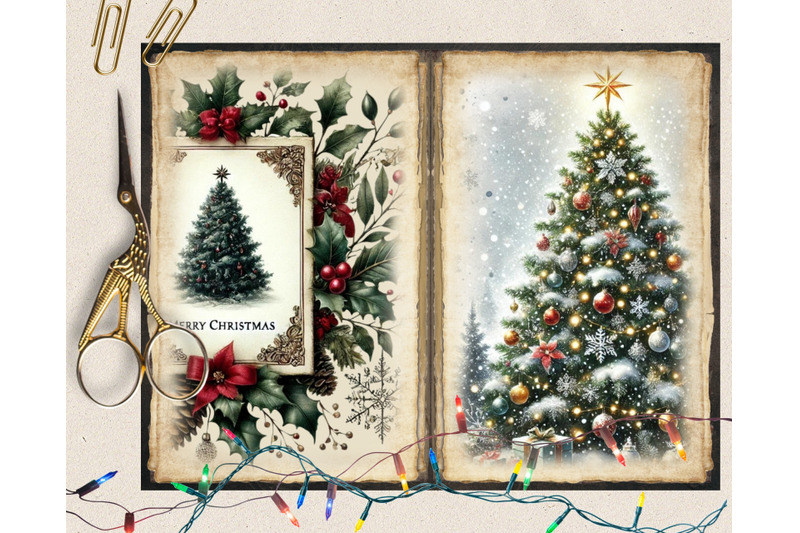 vintage-christmas-junk-journal-papers-scrapbook-kit-printable-digita