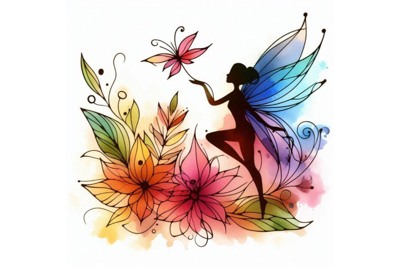 flower-fairy-watercolor-drawing