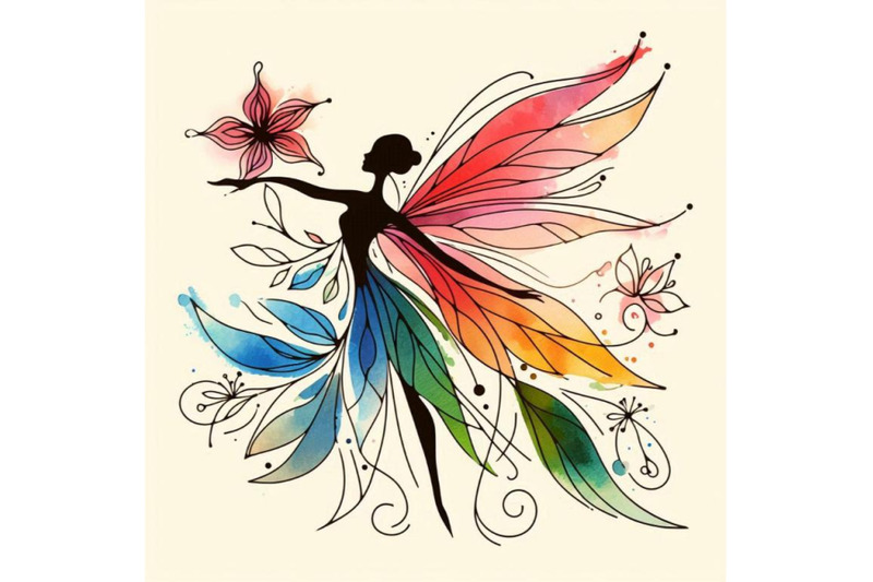 flower-fairy-watercolor-drawing