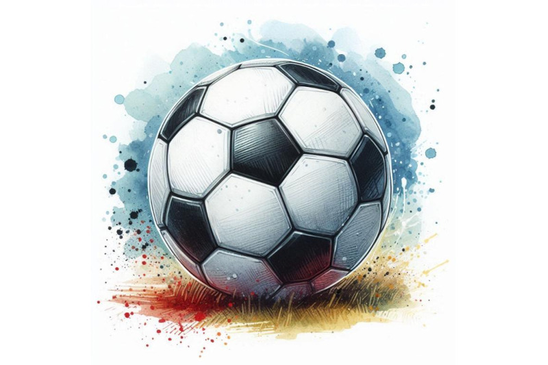 soccer-ball-football-watercolor-hand-drawn-illustration