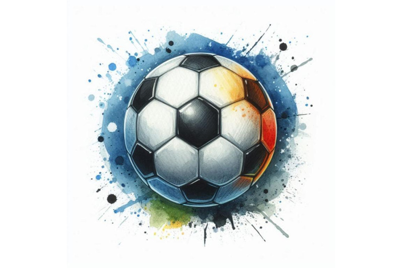 soccer-ball-football-watercolor-hand-drawn-illustration