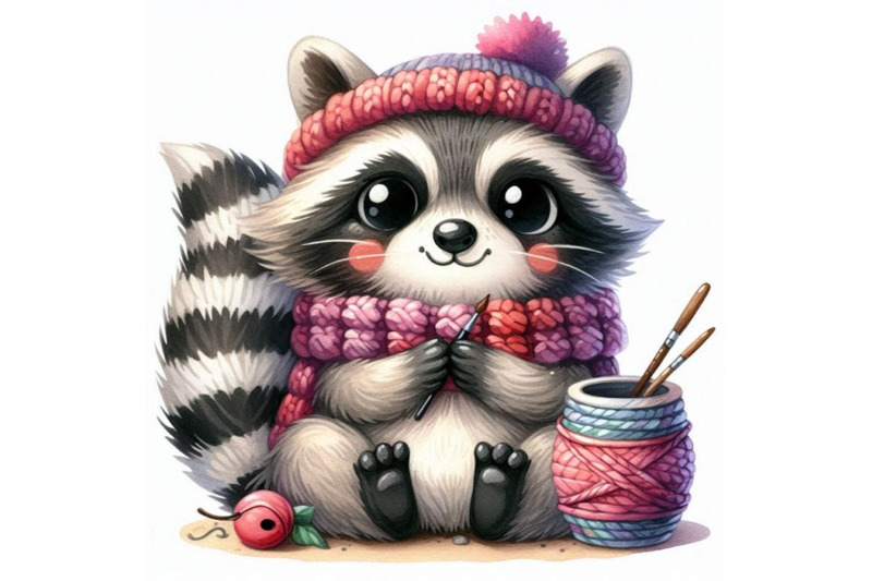 cute-watercolor-cartoon-raccoon