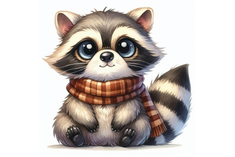 cute-watercolor-cartoon-raccoon