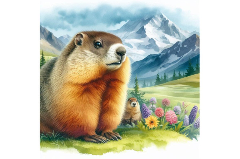 marmot-watercolor-groundhog-day