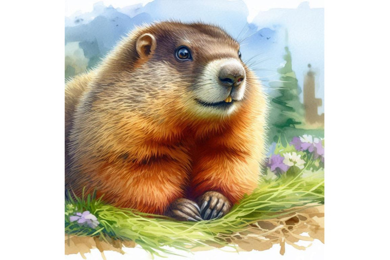 marmot-watercolor-groundhog-day