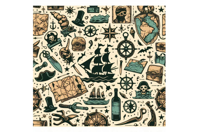 pirate-map-seamless-pattern-nautic