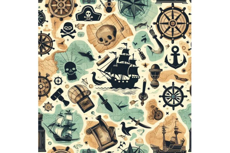 pirate-map-seamless-pattern-nautic