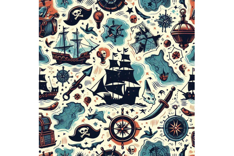 pirate-map-seamless-pattern-nautic