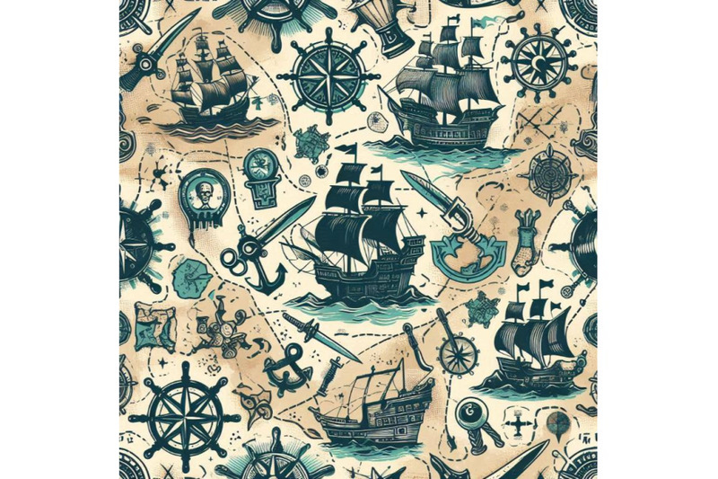 pirate-map-seamless-pattern-nautic