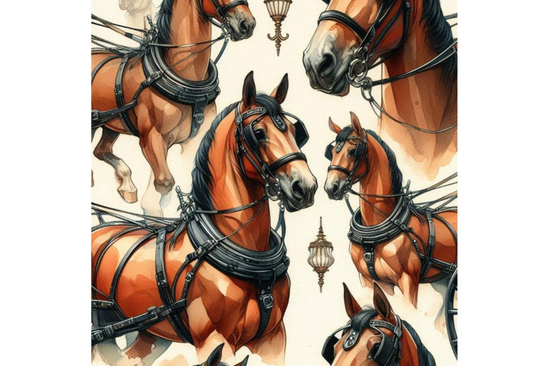 harness-horse-watercolor-pattern-equestrian-seamless-bac