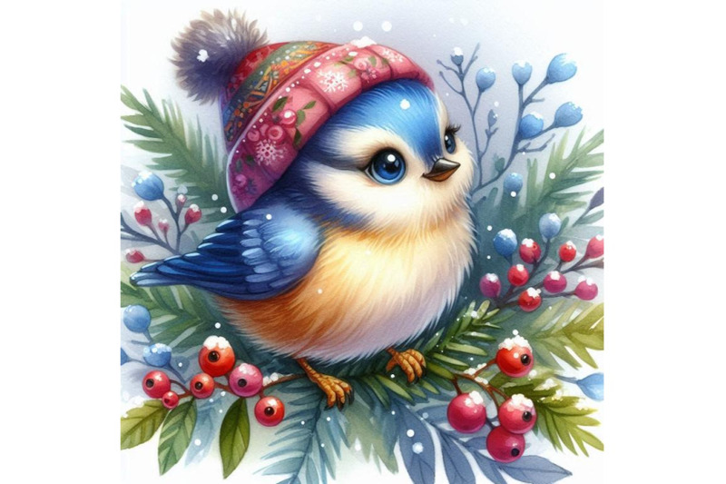 cute-winter-bird-christmas-card-new-year-watercolor-llustr