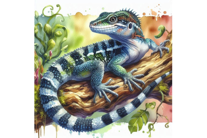 lizard-watercolor-illustration