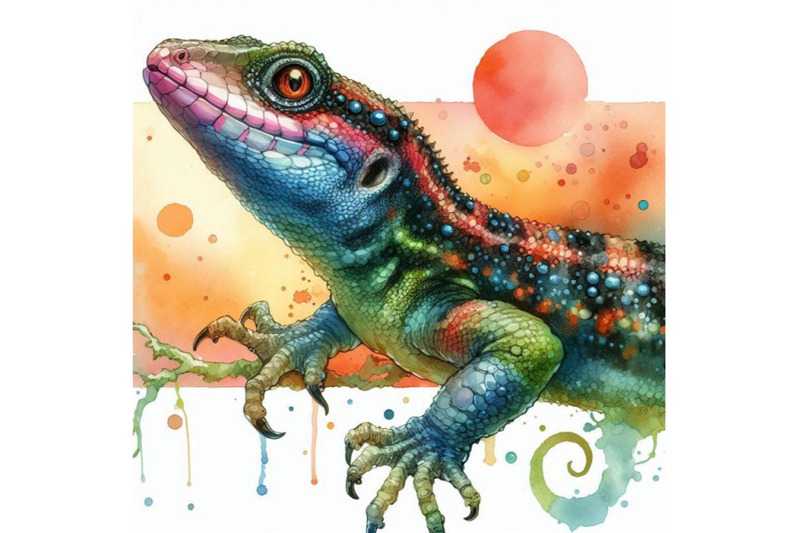 lizard-watercolor-illustration