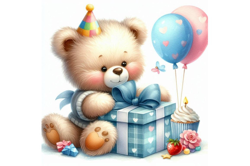 cute-teddy-bear-birthday-greeting-card-watercolor-illustrati