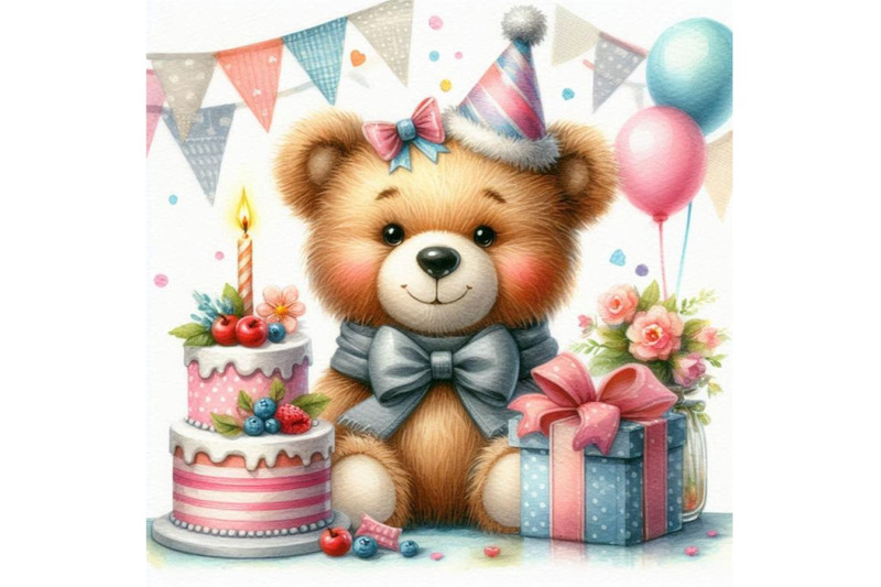 cute-teddy-bear-birthday-greeting-card-watercolor-illustrati