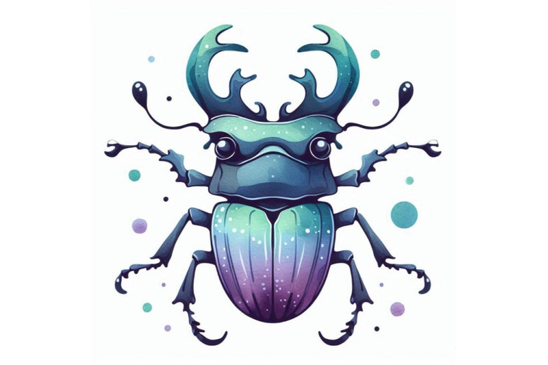 cartoon-insect-stag-beetle-watercol