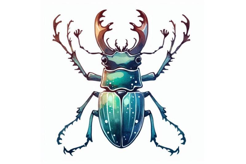 cartoon-insect-stag-beetle-watercol