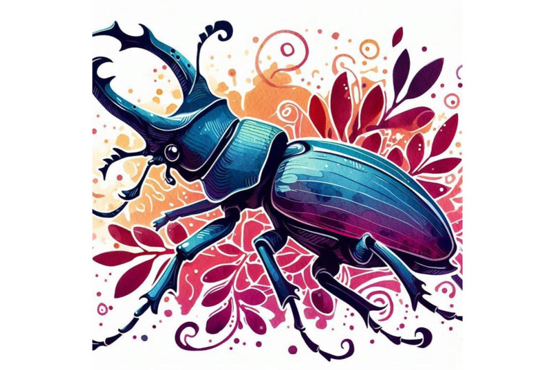 cartoon-insect-stag-beetle-watercol