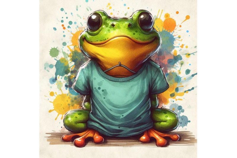 funny-frog-t-shirt-graphics-frog-illustration-with-splash-wat