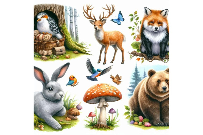 watercolor-forest-animals-set