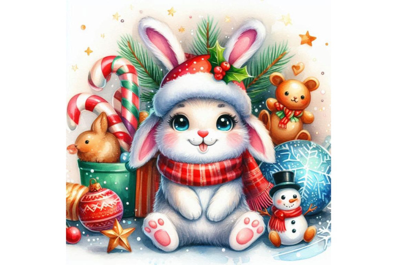 funny-bunny-and-christmas-watercolor-background-new-ye