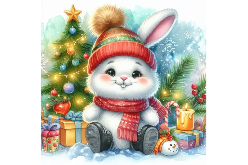 funny-bunny-and-christmas-watercolor-background-new-ye