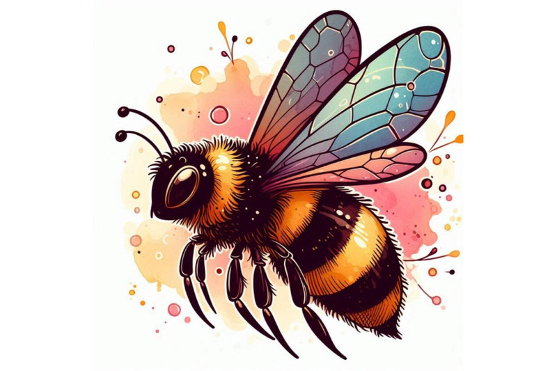 cartoon-insect-bumblebee-watercol