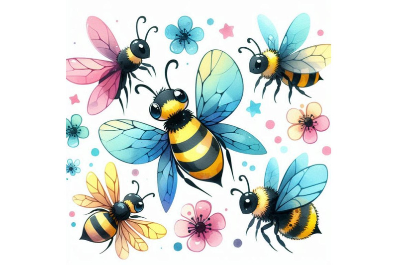 cartoon-insect-bumblebee-watercol