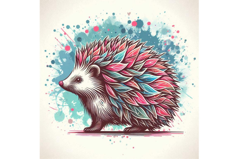 hedgehog-illustration-with-splash-w