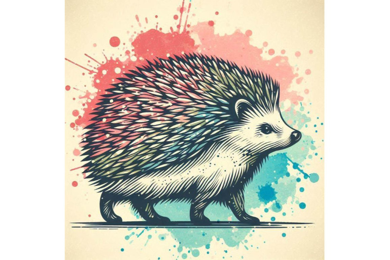 hedgehog-illustration-with-splash-w