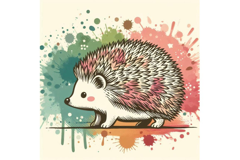 hedgehog-illustration-with-splash-w