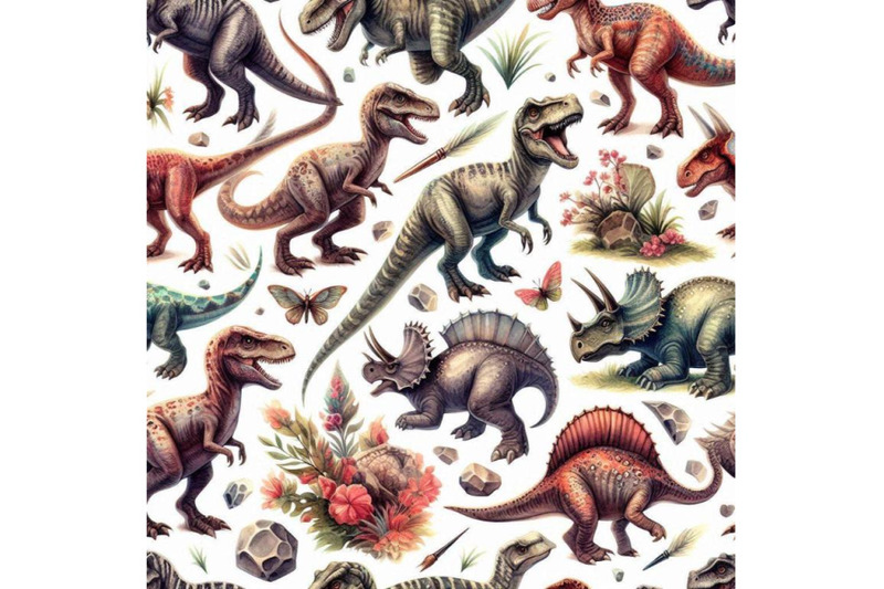 dinosaurs-seamless-pattern-hand-drawn-watercolor-illustra