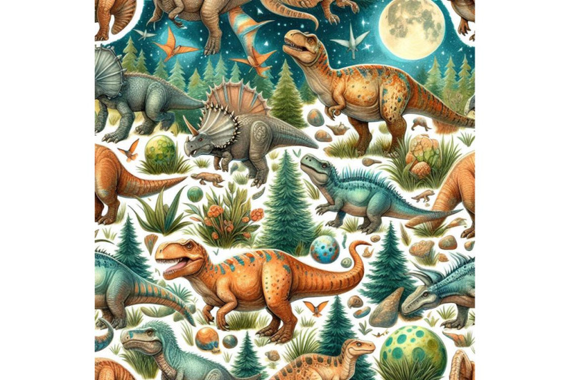 dinosaurs-seamless-pattern-hand-drawn-watercolor-illustra