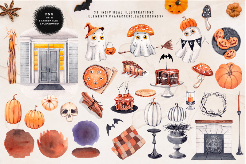 happy-halloween-watercolor-set