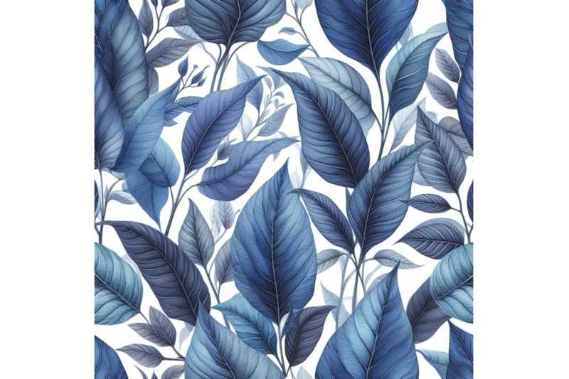 blue-leaves-seamless-pattern