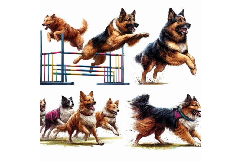 dog-graphic-sketch-set-at-agility-sports-competitions-dogs