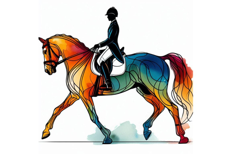 dressage-sport-horse-with-rider-wa