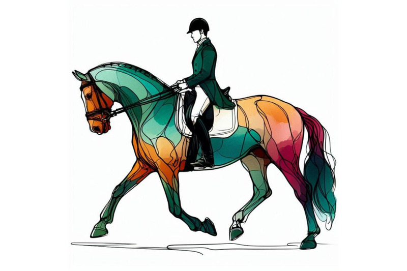 dressage-sport-horse-with-rider-wa