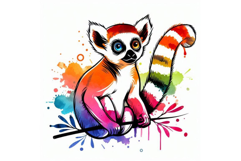 funny-lemur-watercolor