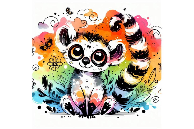 funny-lemur-watercolor