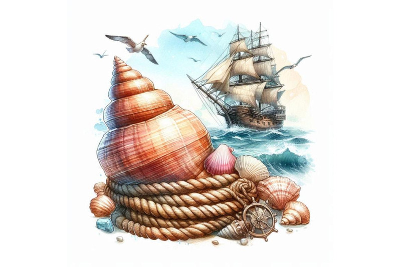 seashell-and-sea-ship-rope