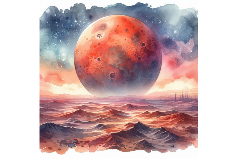 mars-mars-watercolor-background