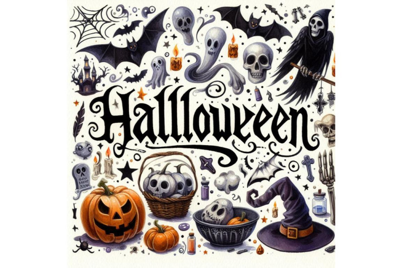 halloween-watercolor-hand-drawn-text-for-design-backgroun