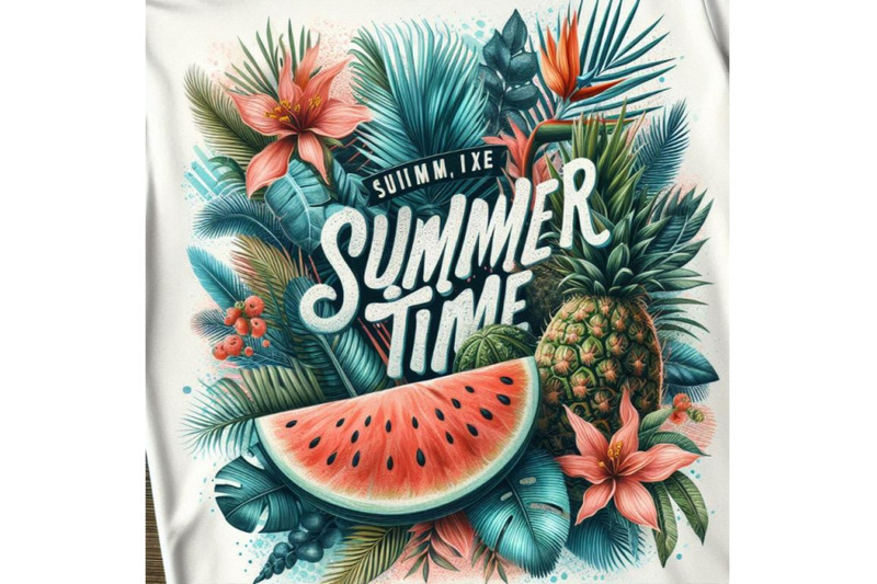 summer-time-tee-shirt-design-tropical-plants-texture-summ