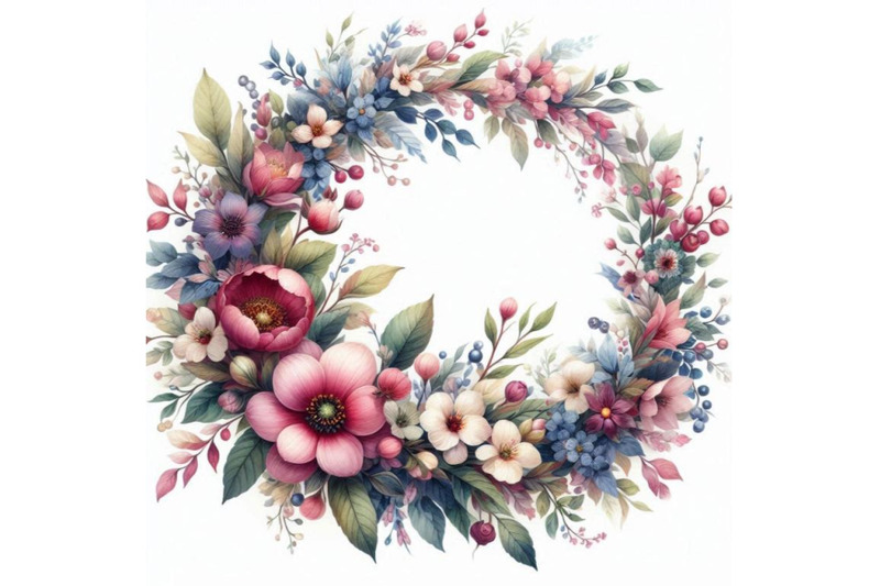 watercolor-flower-wreath