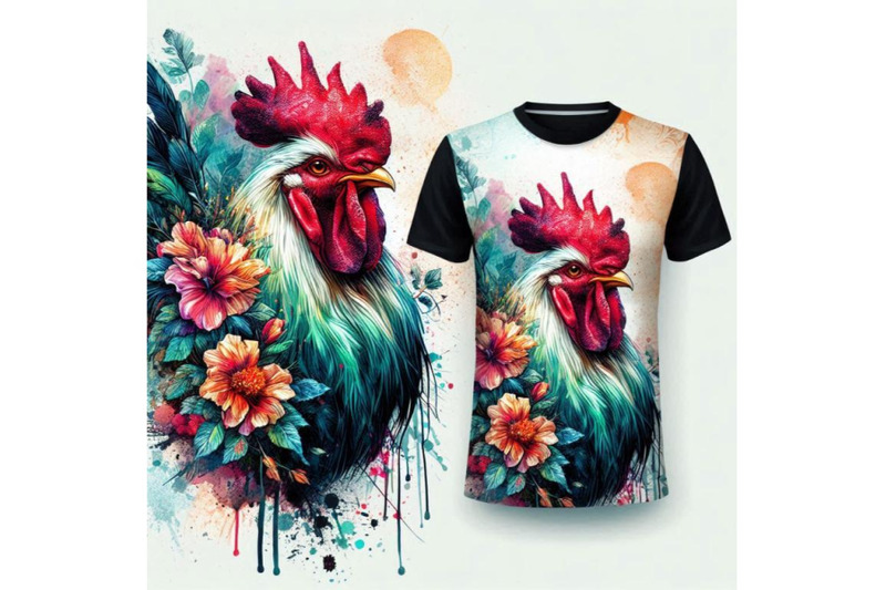 rooster-t-shirt-graphics-rooster-illustration-with-splash-wat