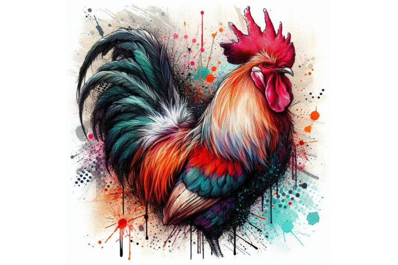 rooster-t-shirt-graphics-rooster-illustration-with-splash-wat