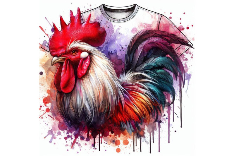 rooster-t-shirt-graphics-rooster-illustration-with-splash-wat