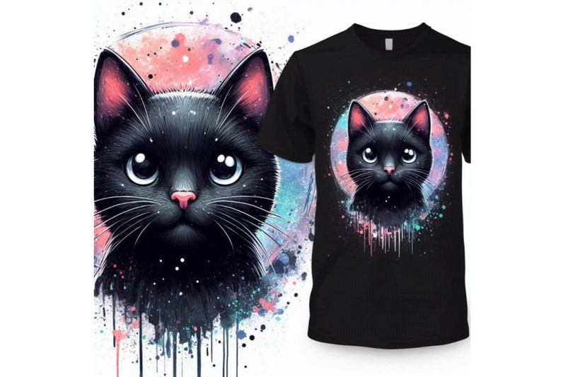 funny-black-cat-t-shirt-graphics-black-cat-illustration-with-s